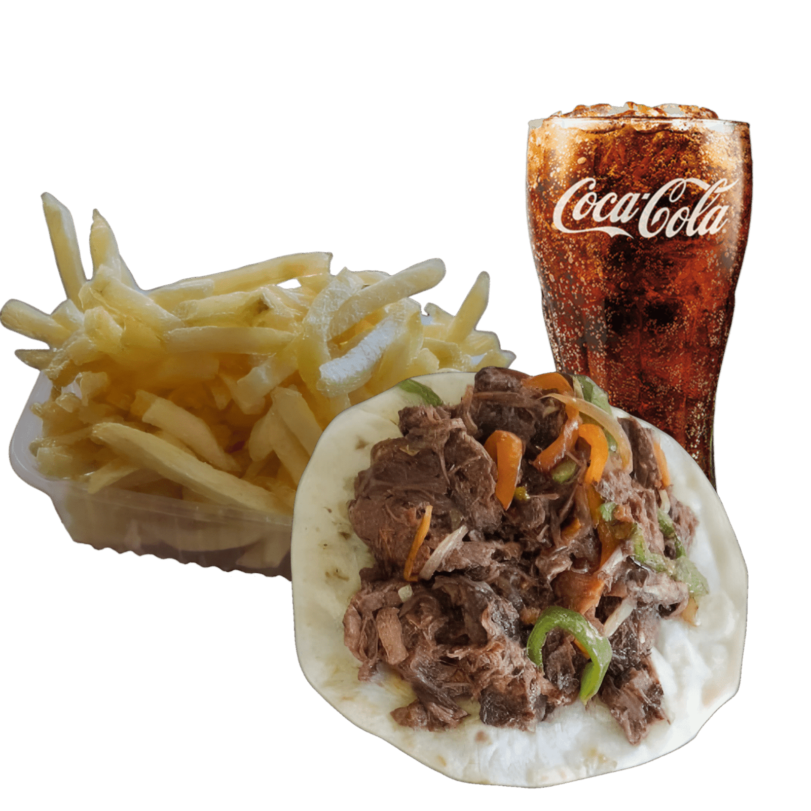 Taco + papas grandes + gaseosa