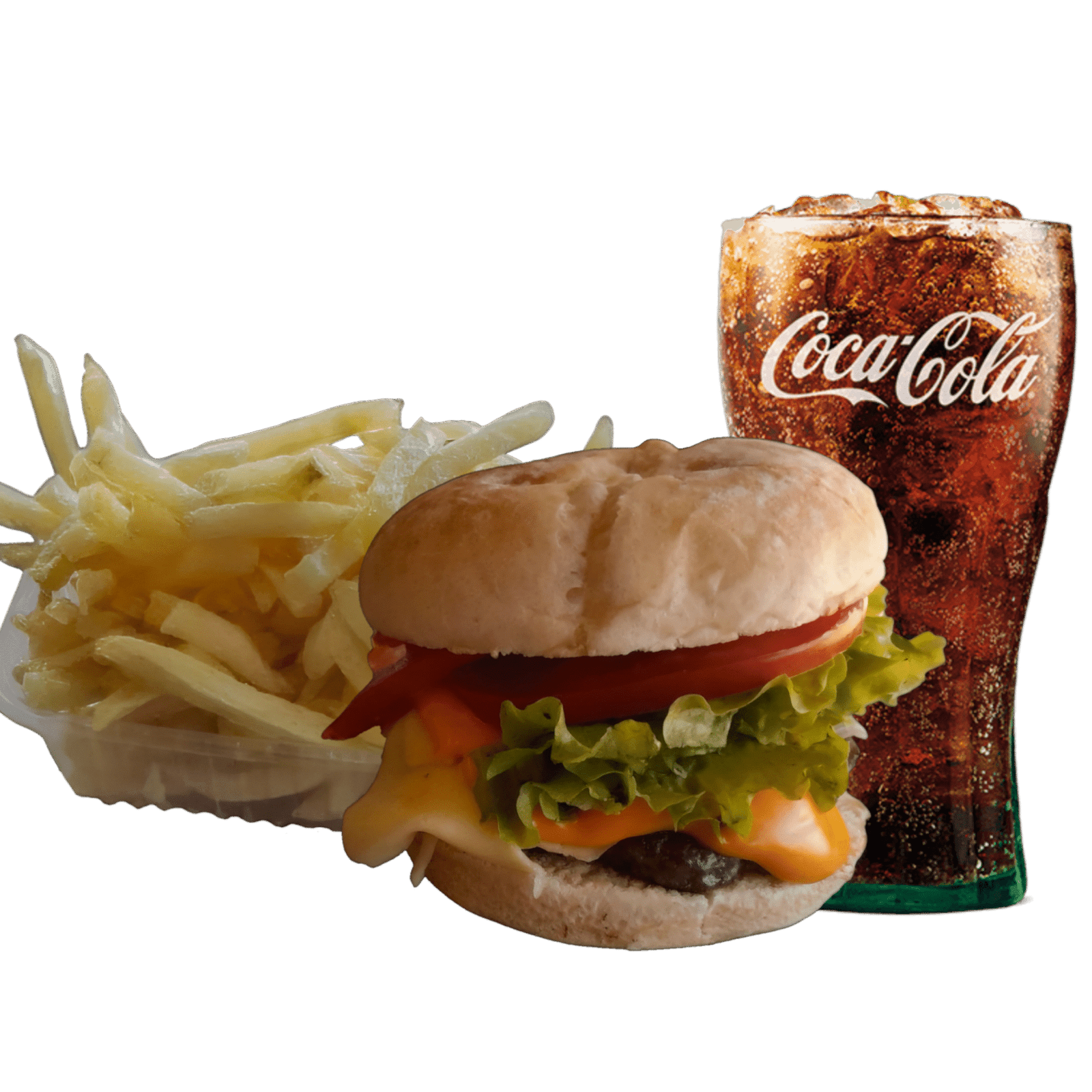 Hamburguesa + papas grandes + Gaseosa